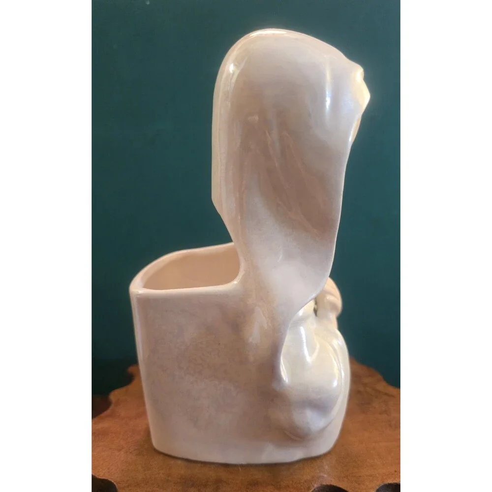 Praying Virgin Mary Madonna Ceramic Planter Vintage 6.5